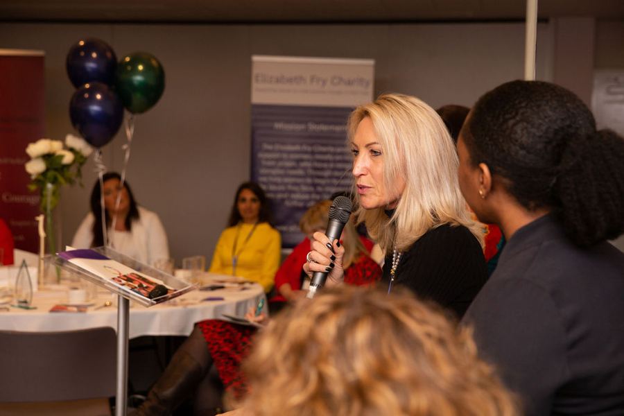 A speaker addressing the room