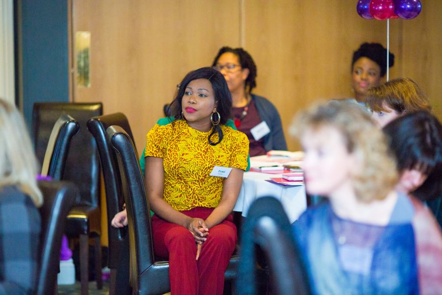 A guest listening to a talk